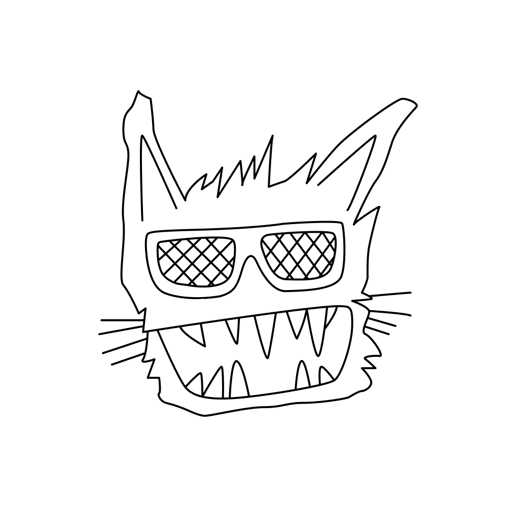 Funky Cat_outlined